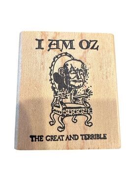 I Am Oz The Great and Terrible Wooden Stamp Emerald City Crafts Block Design